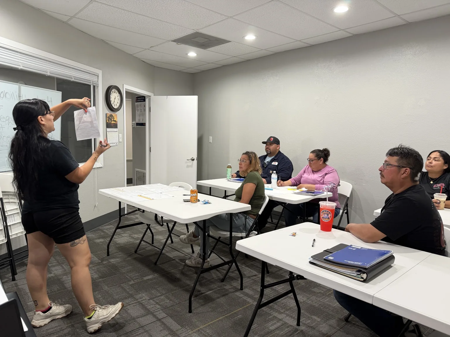 Students completing instructor-led industrial safety training